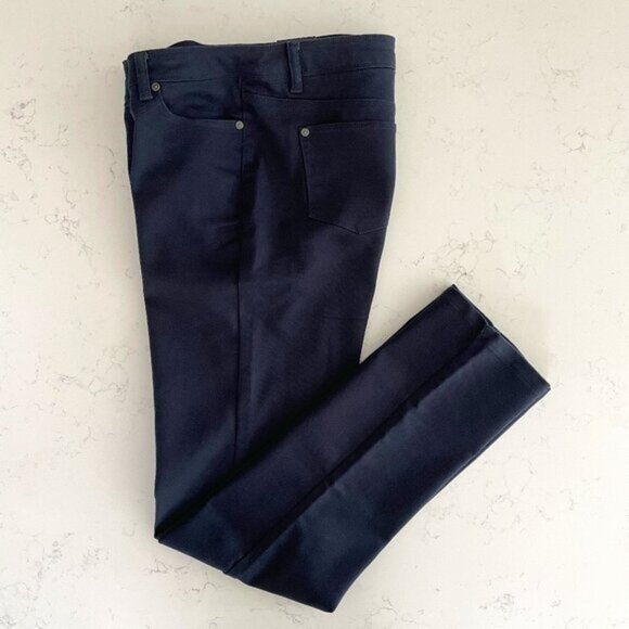 Lady Hathaway 5 Pocket Straight Leg Mid Rise Cotton Poly Pants Navy 10x32 NWT - Picture 1 of 14